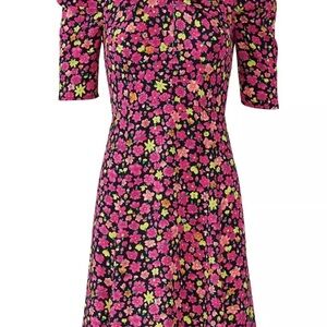 Floral KATE SPADE Marker Floral A-line Dress, size 16 Pink and Yellow Dress